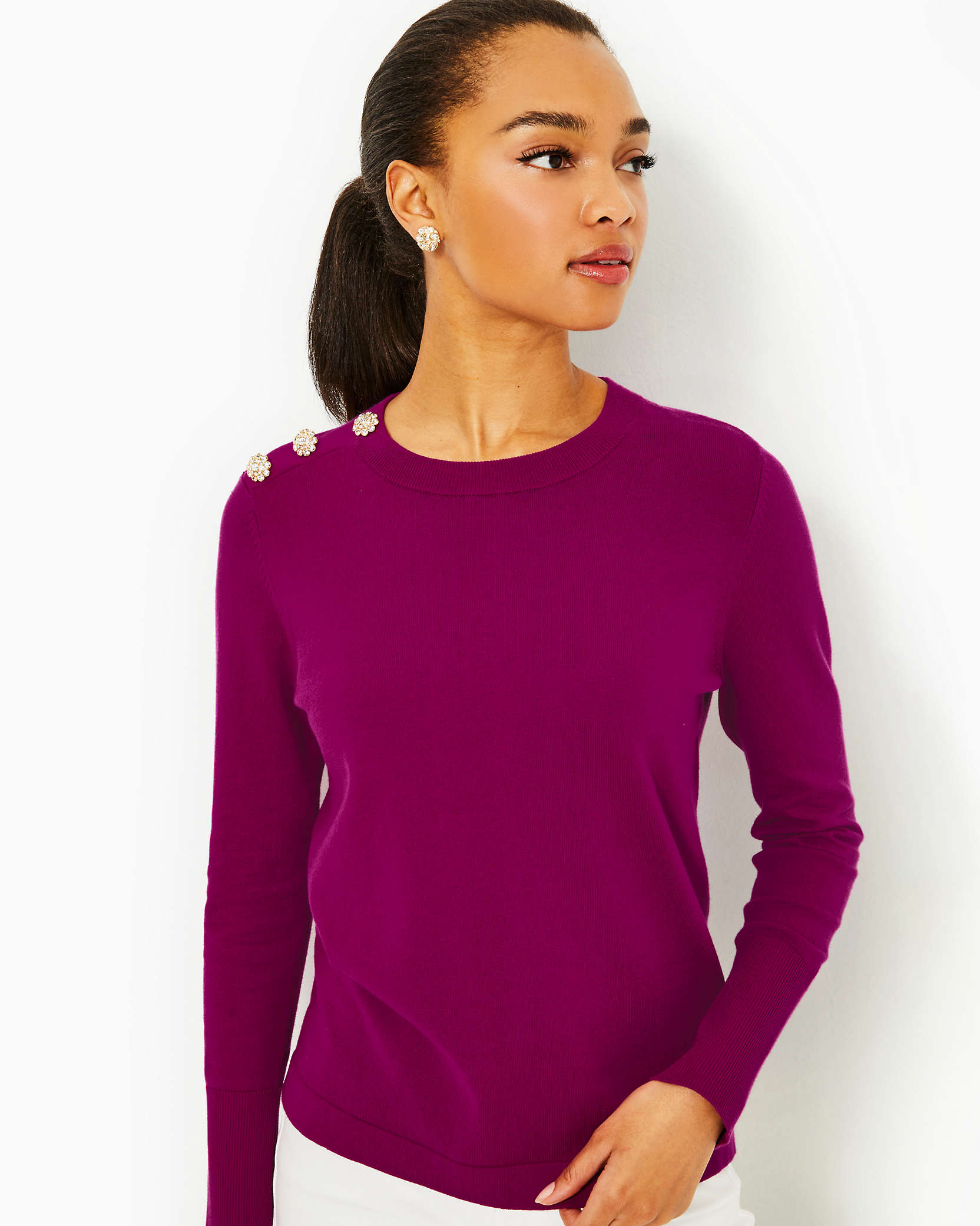 Lilly Pulitzer Morgen Sweater In Mulberry