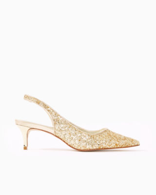 glitter slingback heels