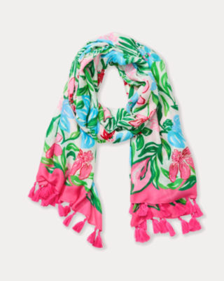 Resort Scarf, Multi Glowing Gardens Engineered Scarf, large