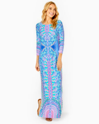 Lilly Pulitzer Morgann Maxi Dress In Multi Seaside Shindig Engineered Maxi Dress