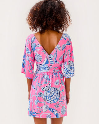 Parigi Skort Romper, Rousseau Pink Oversized Barefoot Beachcombers, large image 1