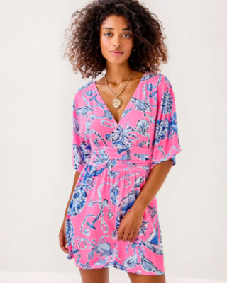 Parigi Skort Romper, Rousseau Pink Oversized Barefoot Beachcombers, large image 2