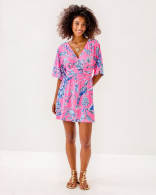 Parigi Skort Romper, Rousseau Pink Oversized Barefoot Beachcombers, large image 3