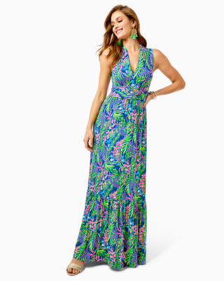 lilly pulitzer pearce ruffle maxi dress