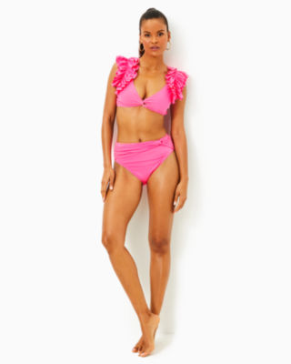 Yarrow High Waisted Bikini Bottom, Roxie Pink, large image 3