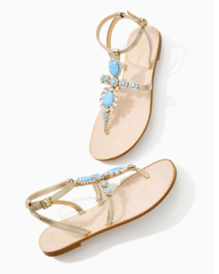 Lilly Pulitzer Katie Embellished Sandal In Bermuda Blue