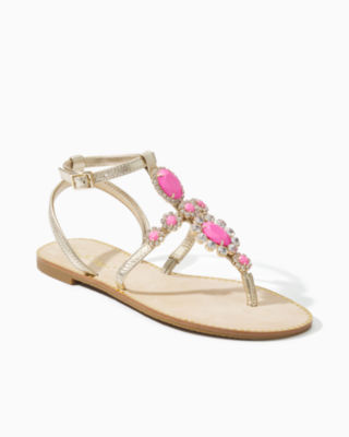 Lilly Pulitzer Katie Embellished Sandal In Pink Isle