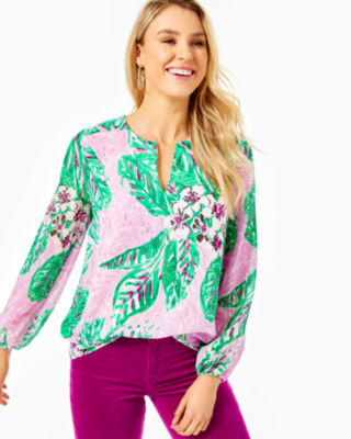 Image of Lilly Pulitzer Aaron Silk Top