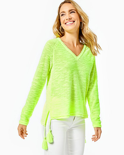 Lilly Pulitzer Jody V-neck Sweater In Prickly Pear Yellow