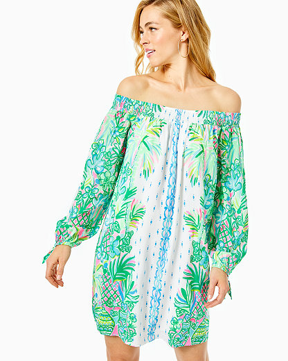LILLY PULITZER MARYELLEN OFF-THE-SHOULDER DRESS,007934