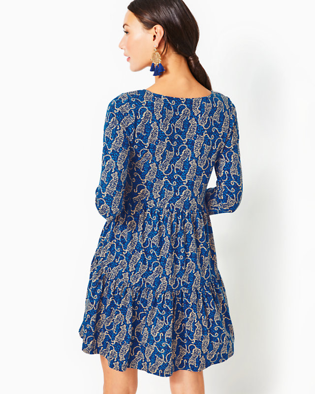 Geanna Cotton Swing Dress, Low Tide Navy Easy To Spot, large image null - Lilly Pulitzer