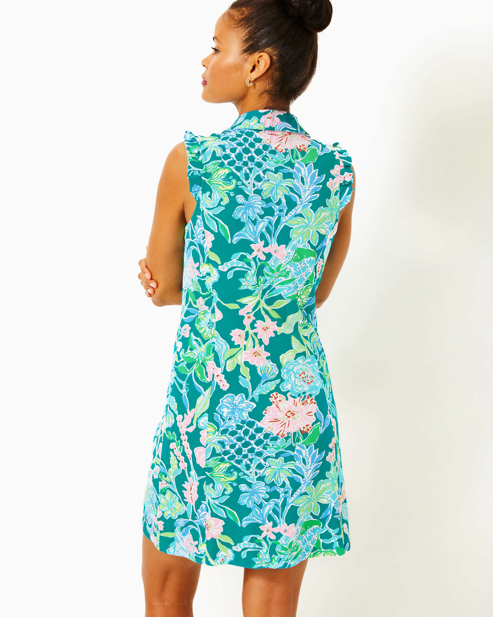 Shop Lilly Pulitzer Upf 50+ Luxletic Silvia Dress In Multi Hot On The Vine