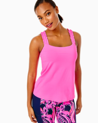 Lilly Pulitzer NWT UPF 50+ Luxletic Luisa Scallop Sports Bra Hosta