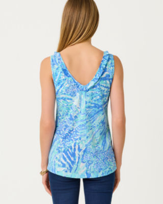 Lilly Pulitzer Gigi Ruffle Tank Top In Blue