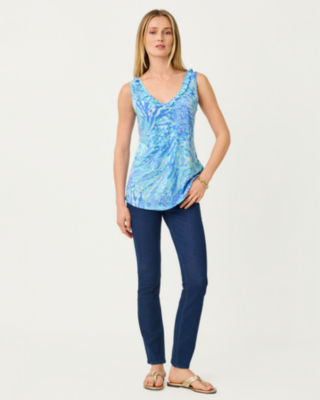Lilly Pulitzer Gigi Ruffle Tank Top In Blue