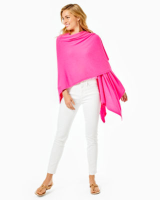 Terri Sweater Wrap, Cockatoo Pink, large image 3 - Lilly Pulitzer
