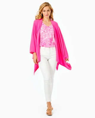 Terri Sweater Wrap, Cockatoo Pink, large image 4 - Lilly Pulitzer