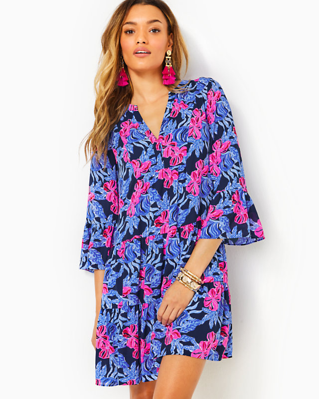 Gabriel Dress, Low Tide Navy Its Ofishell, large - Lilly Pulitzer