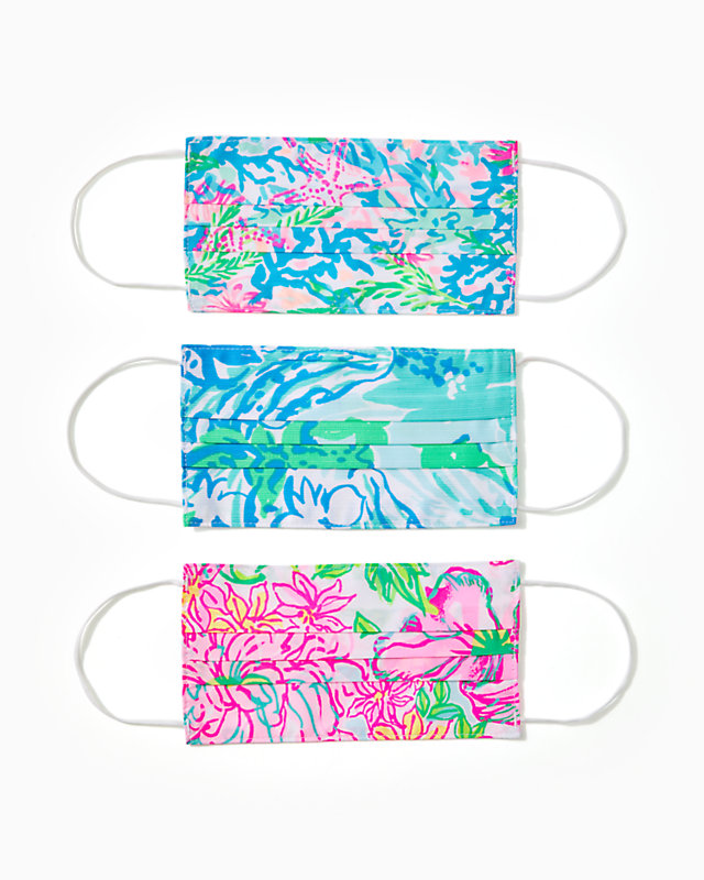 Adult Face Mask - 3 Pack, Multi Assorted Face Masks, large - Lilly Pulitzer