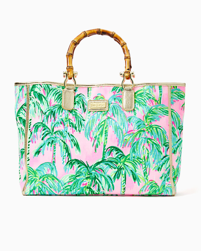Greydon Canvas Tote, Pink Blossom Suite Views, large - Lilly Pulitzer