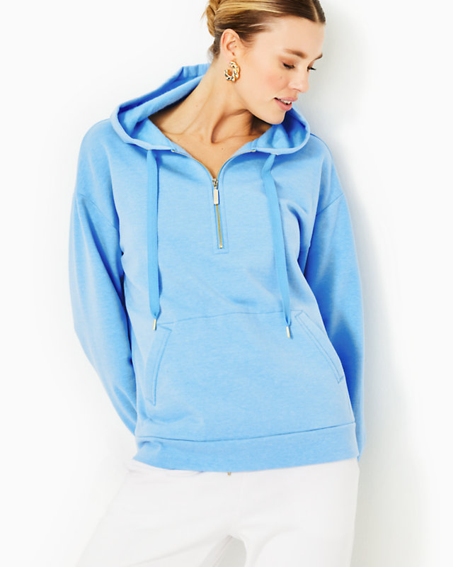 Suri Hoodie, Heathered Frenchie Blue, large - Lilly Pulitzer