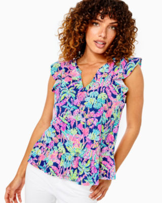 Lacie Peplum Top, , large - Lilly Pulitzer