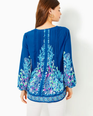 Marilina Tunic Top, Barton Blue Seacret Escape Engineered Tunic, large image 1 - Lilly Pulitzer