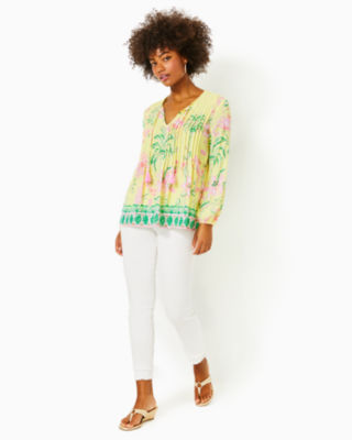 Lilly Pulitzer Marilina Tunic Top In Finch Yellow Tropical Oasis ...