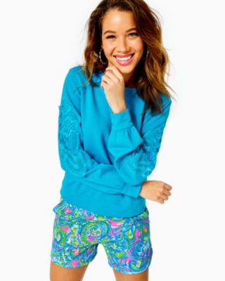 Lilly Pulitzer Rooney Sweatshirt In Turquoise Shore