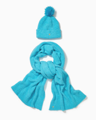Lilly Pulitzer Frosti Scarf And Hat Set In Seabreeze Blue ModeSens