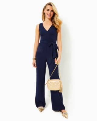 Jannah Jumpsuit, True Navy, large - Lilly Pulitzer