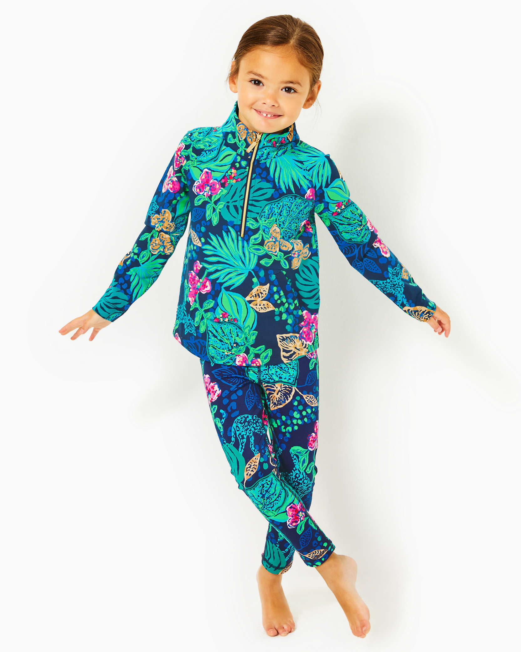 Lilly Pulitzer Girls Little Skipper Popover In Low Tide Navy Life Of The Party