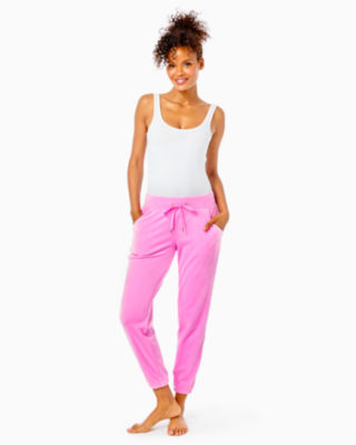 Lilly Pulitzer 28" Mallie Velour Pant In Lilac Rose