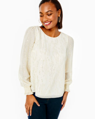 Idina Long Sleeve Silk Top | Lilly Pulitzer