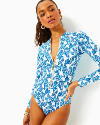 LILLY PULITZER RANDEE RASHGUARD ONE-PIECE SWIMSUIT
