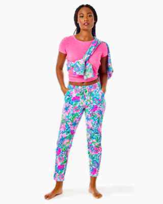 Lilly Pulitzer 28" Emora Knit Pant In Mandevilla Baby Paradise Petals