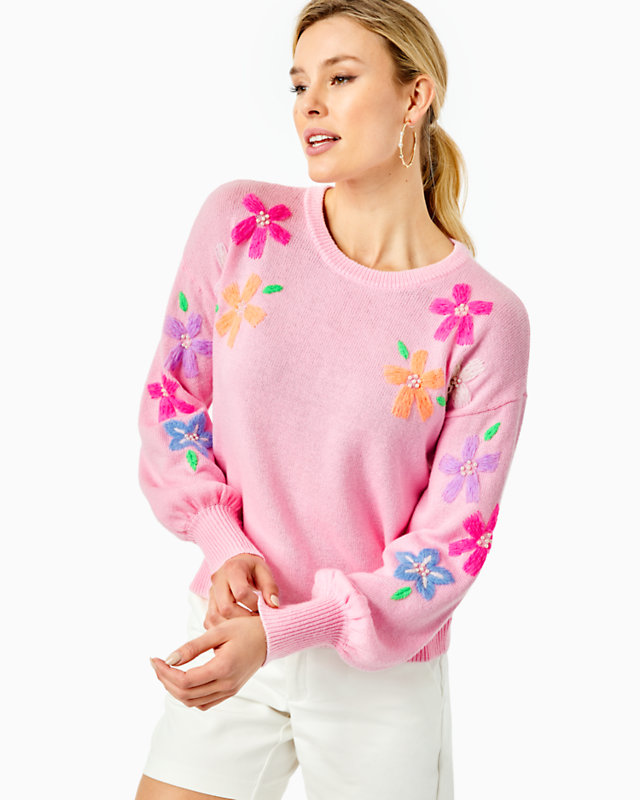 Laletta Embroidered Sweater, , large - Lilly Pulitzer