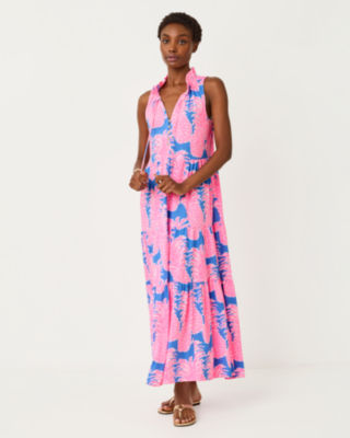 Malone Maxi Dress, Blue Haven Little Flamenco, large image 2