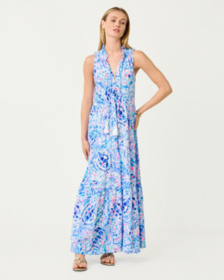 Malone Maxi Dress, Breakwater Blue Tint Party Wave, large