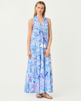 Malone Maxi Dress, Breakwater Blue Tint Party Wave, large image 2