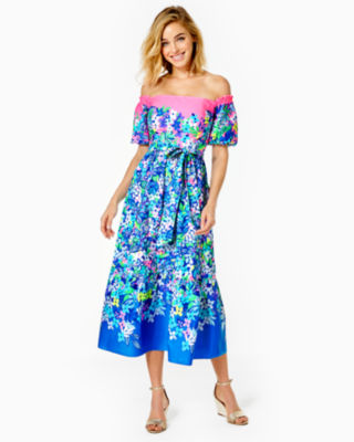 Zalie Off-The-Shoulder Midi Dress, , large - Lilly Pulitzer