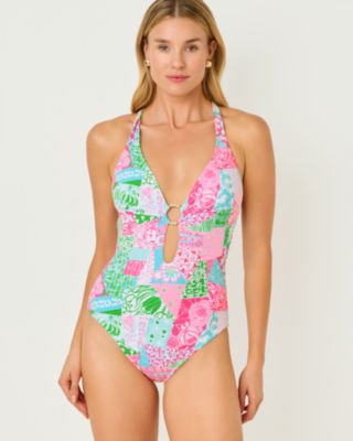 Ester One-Piece Swimsuit, Multi Crazy Quilt, large