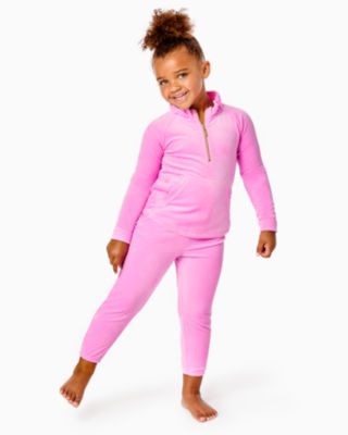 Lilly Pulitzer Girls Mini Mallie Velour Pant In Lilac Rose