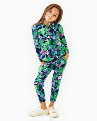 Girls Mini Mallie Velour Pant, Multi Untamed, large - Lilly Pulitzer