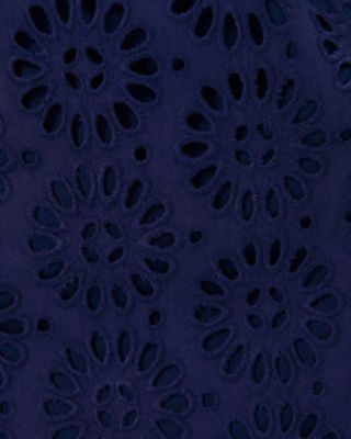 Shelli Eyelet Mini Dress, True Navy Oversized Pinwheel Eyelet, large image undefined