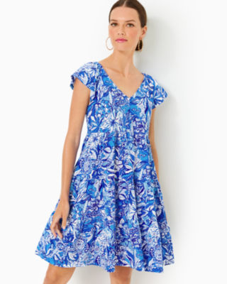 Light blue linen dress (1015)