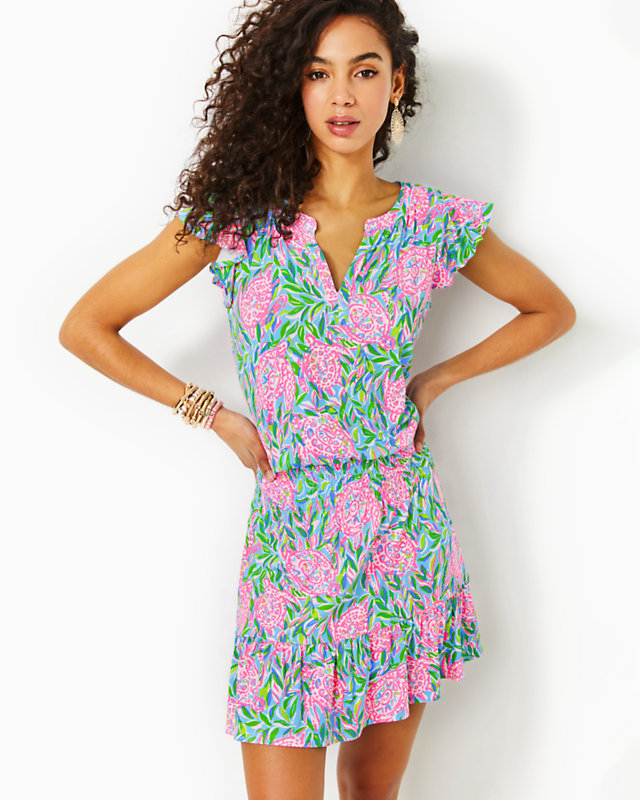 Ravi Romper, Frenchie Blue Turtley In Love, large - Lilly Pulitzer