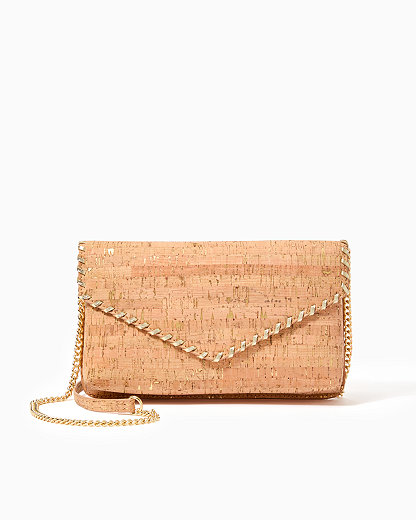 Lilly Pulitzer Madigan Cork Clutch In Natural