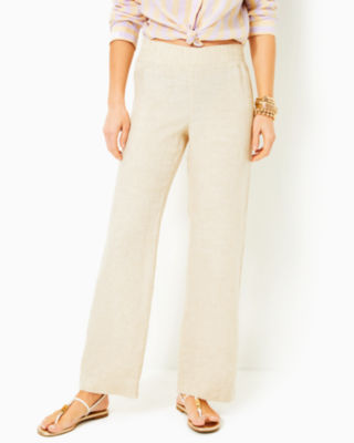 31" Deri Linen Palazzo Pant, Sand Bar X Resort White, large image 2