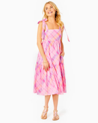 Anlee Cotton Midi Dress, , large - Lilly Pulitzer